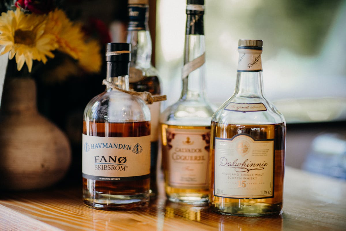 Imported spirits bottles on display illustrating Korea liquor tax structure