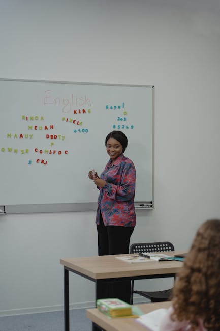 Korean language classroom with teacher and students at Korean university language center