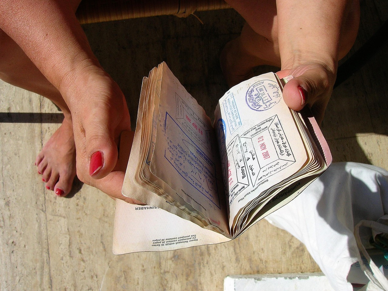 Korean passport and visa documents for consulate visit