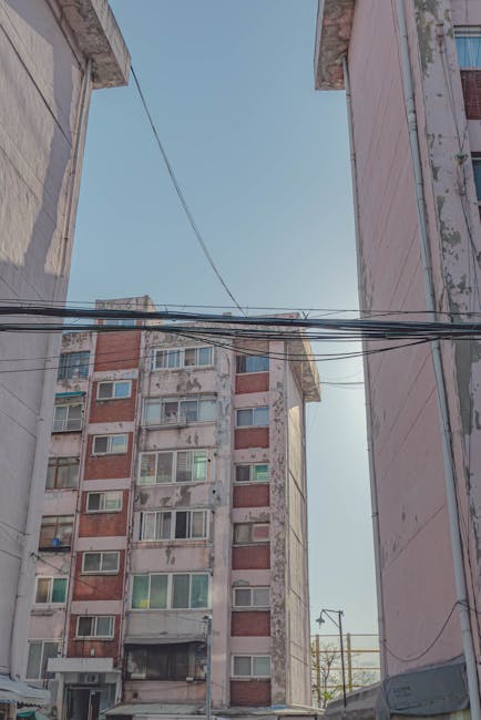 Old Seoul apartment buildings with unit numbers showing Korean address system