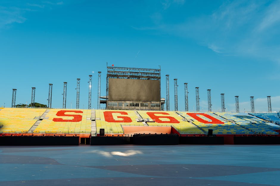 Stadium seating rows at Seoul concert arena venue
