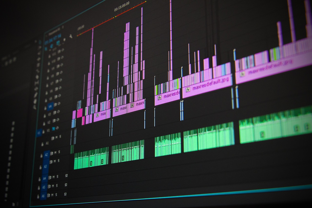 Video editing timeline for AI clip selection and captions
