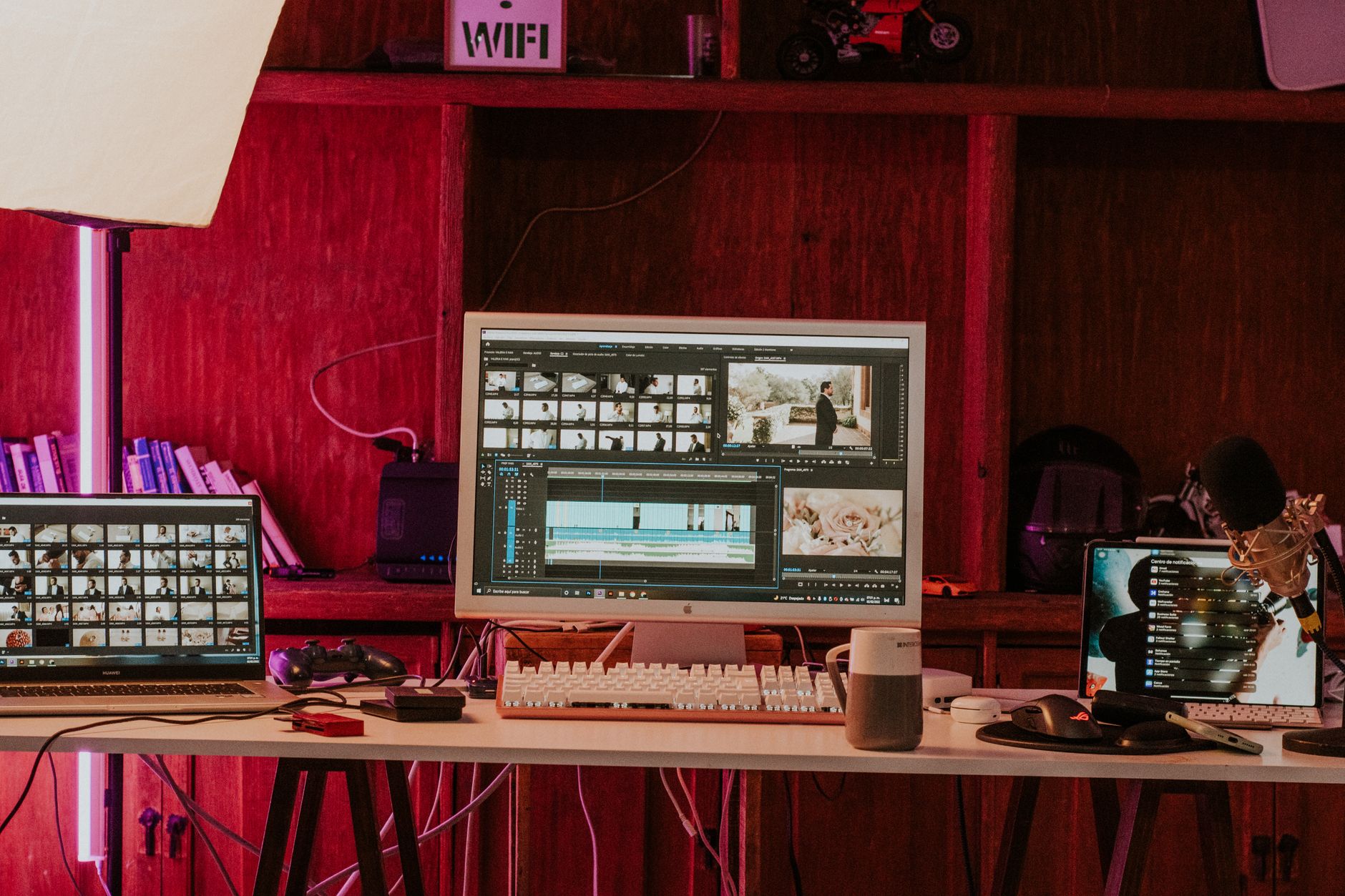 Editor identifying B-roll gaps on a video production timeline