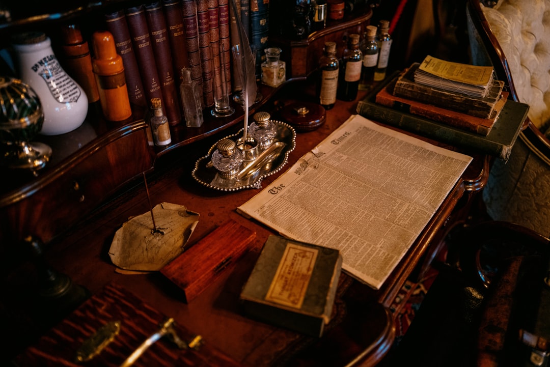Writer organizing source notes and editorial provenance records